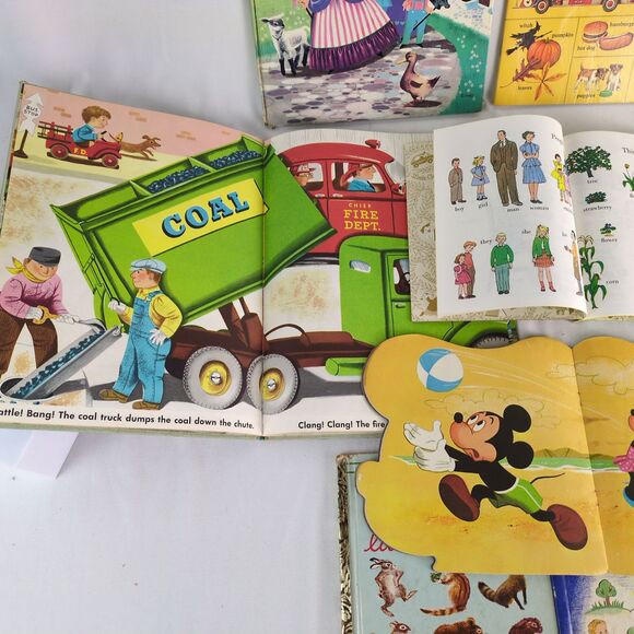 Vintage Lot of 12 Children's Books 1940s-70s Little Golden Disney Words Animals+ - Picture 8 of 11